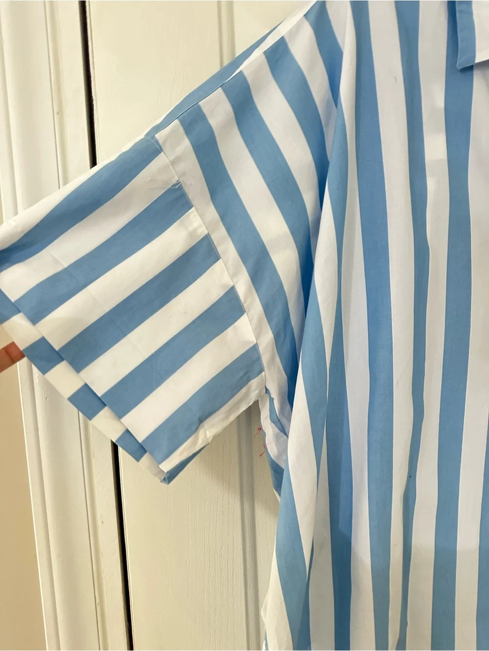 Loft Striped Henley Dolman Everyday Oversized Shirt Top Size Large NWT - Picture 3 of 9